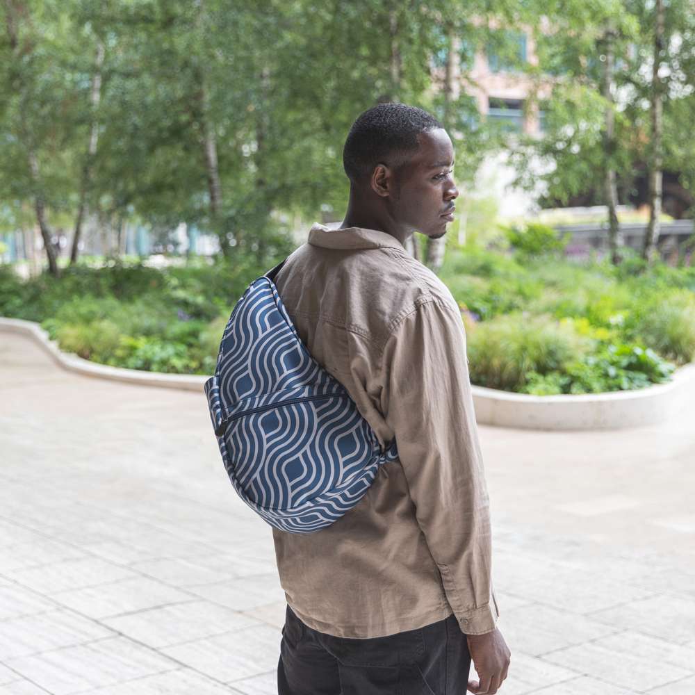 Reversible Print Backpack - Blue Wave