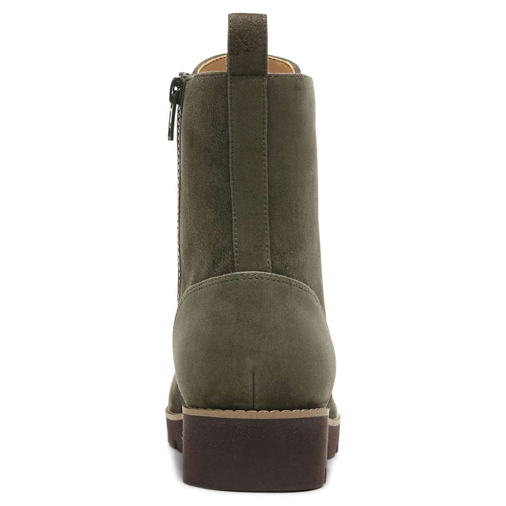 Lani Lace-Up Boot - Olive Suede