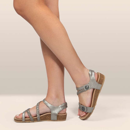 Jillian Braided Sandal - Silver