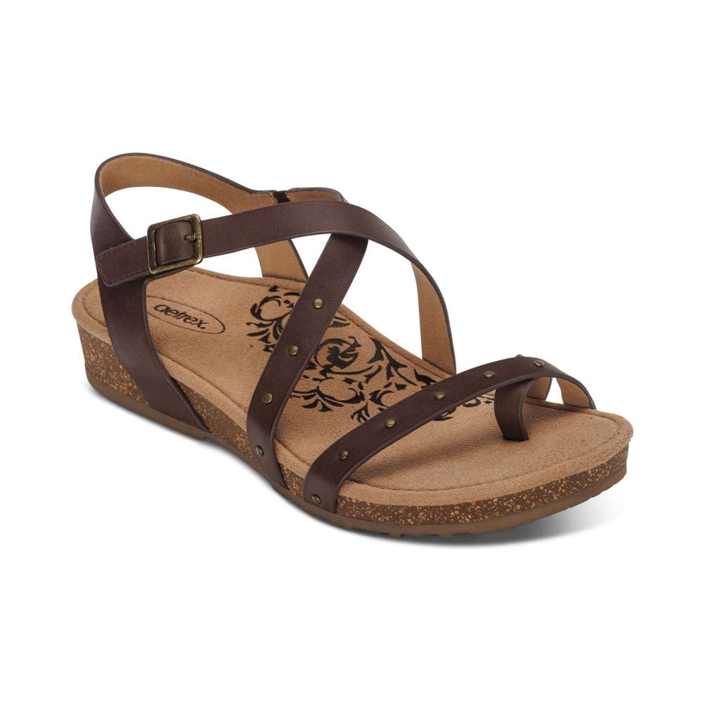 Lauren Strapped Sandal - Coffee