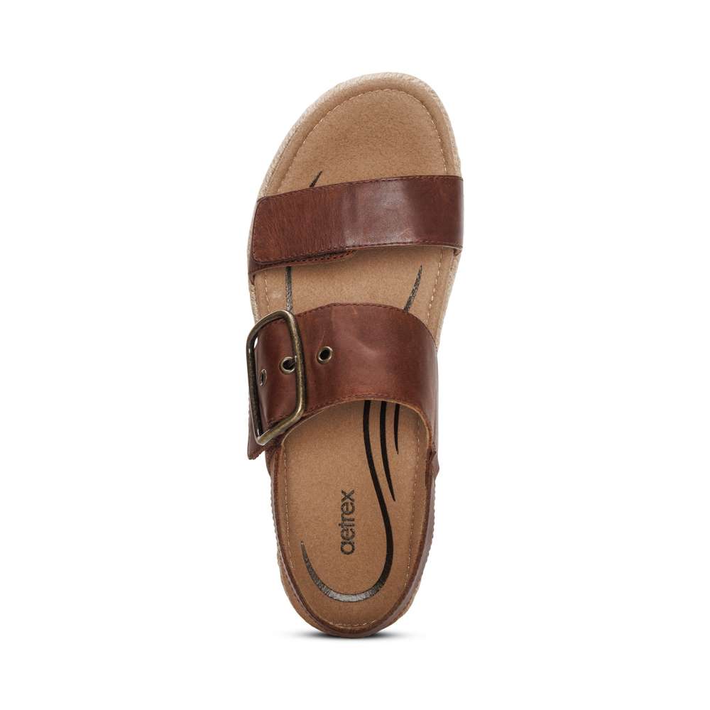 Vania Arch Support Platform Sandal - Walnut