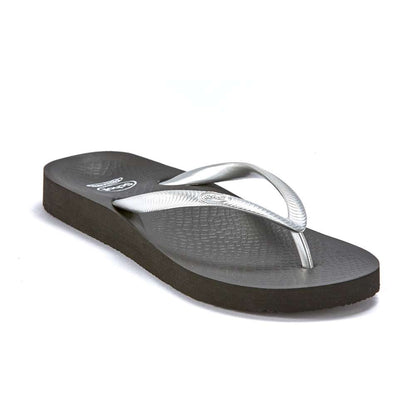 Fiji Toe Post Sandal - Black/Silver