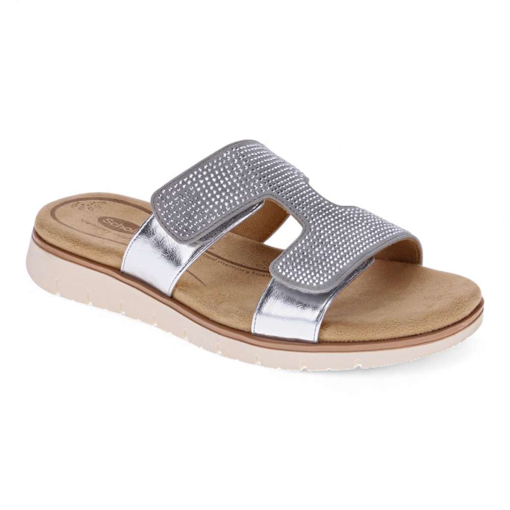 Nola Sandal - Lt Grey/Rhinestone