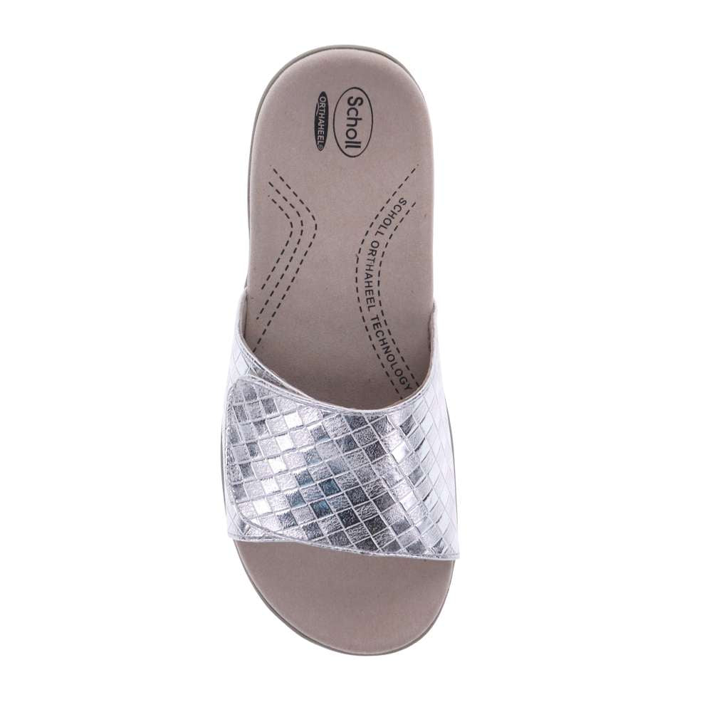 Samos Weave Slide Sandal - White/Silver