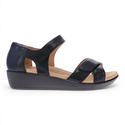 Taytay Wedge Sandal - Black/Black
