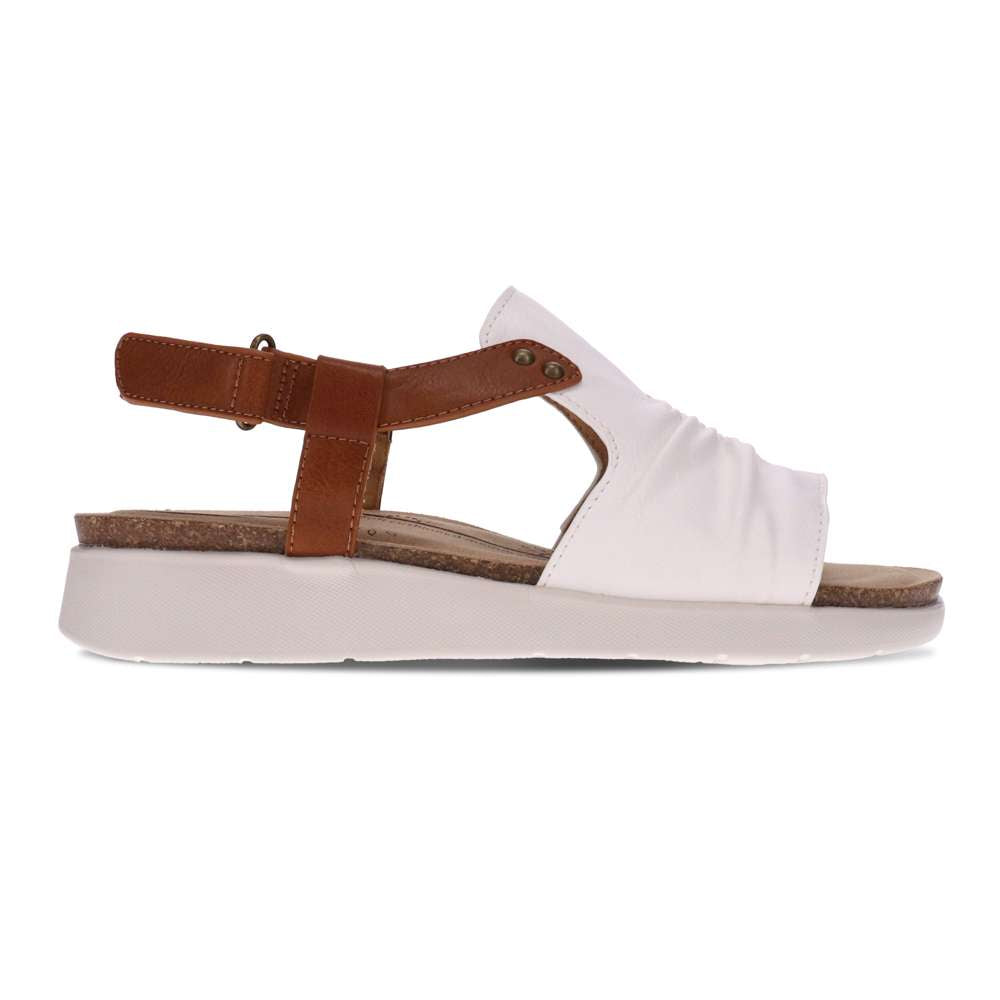 Tyler Back Strap Sandal - White/Tan