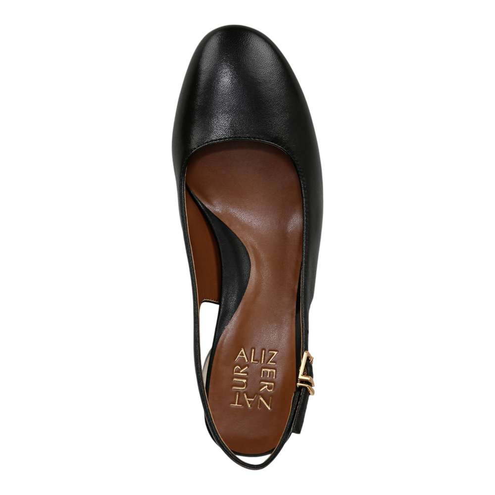 Lane Slingback Pump - Black Leather