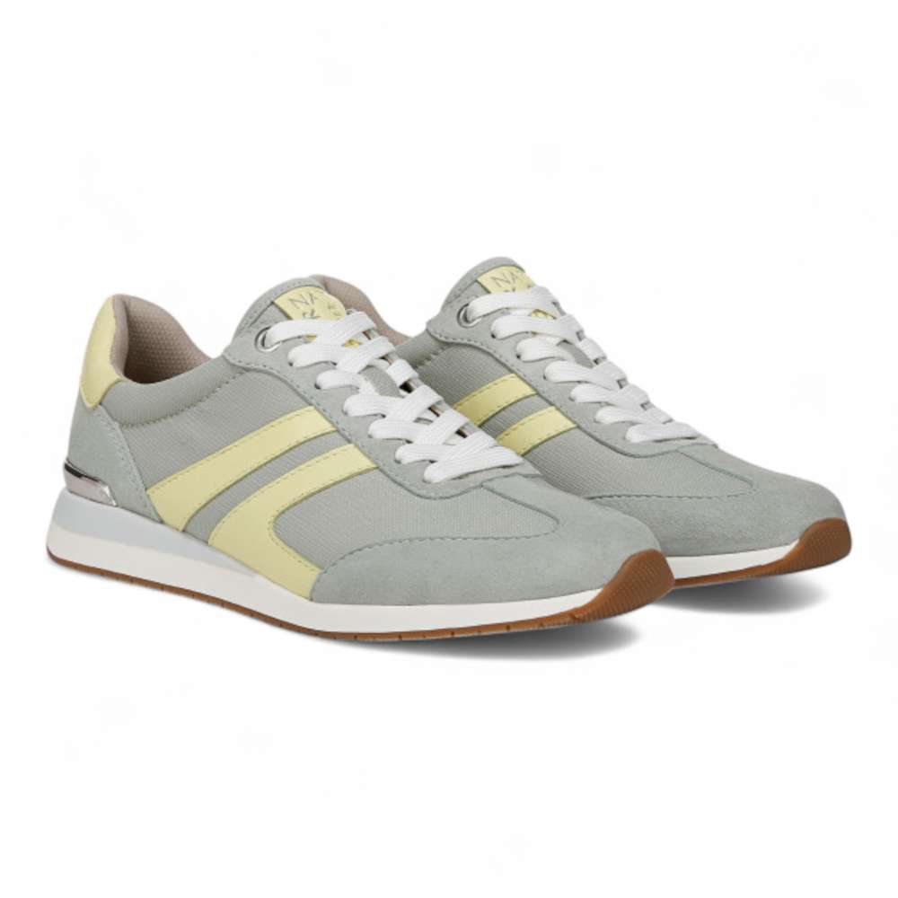 Lorena Lace Up Sneaker - Pistachio Fabric & Suede