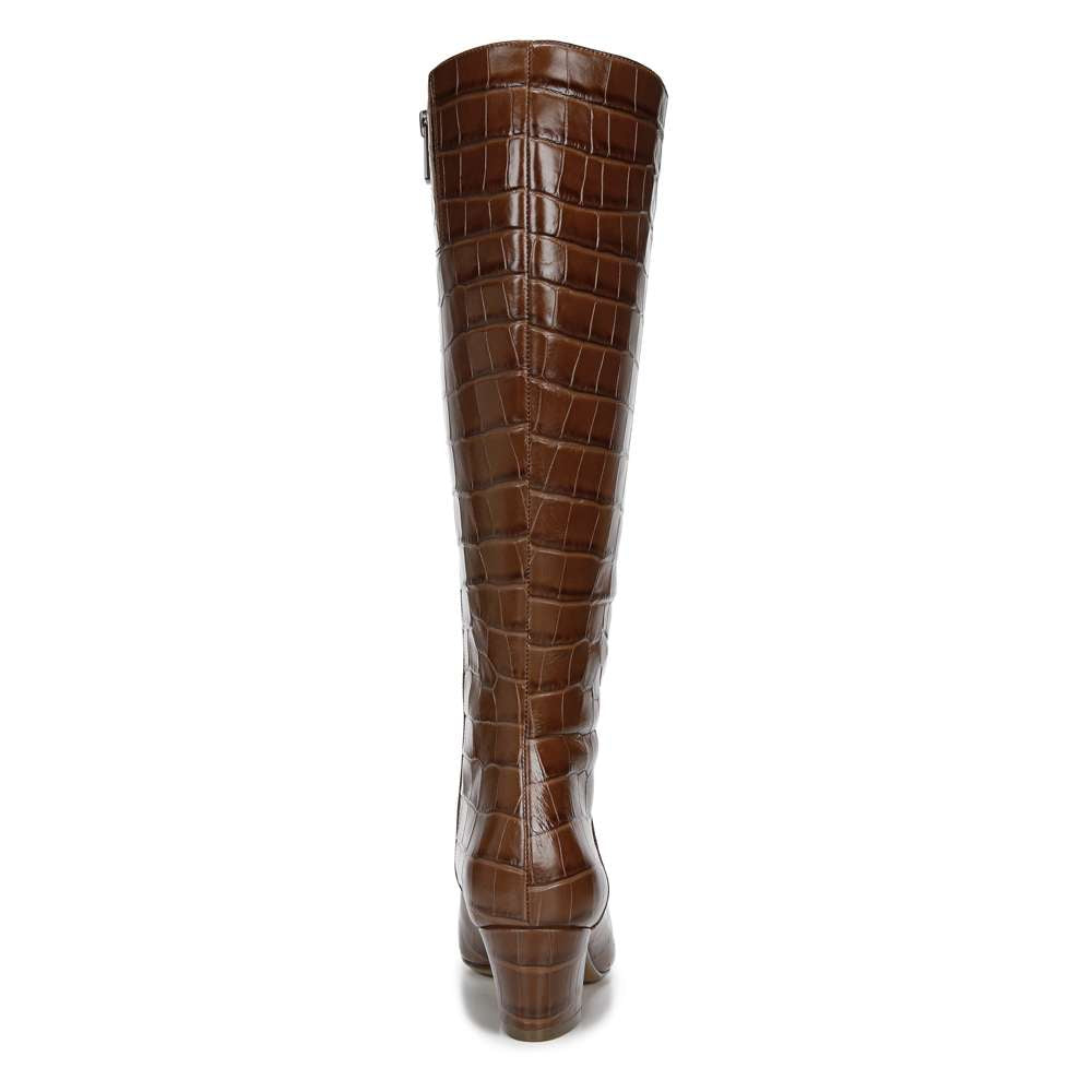 Melanie Tall Boot - Brown Croco