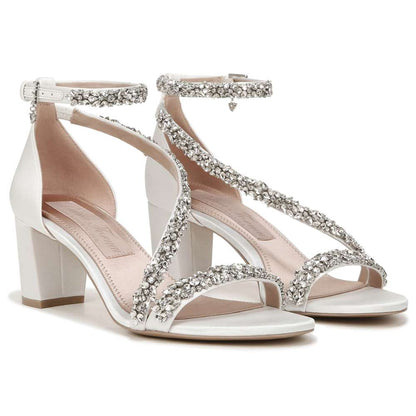 Ahava Heeled Sandal - Silk White Satin