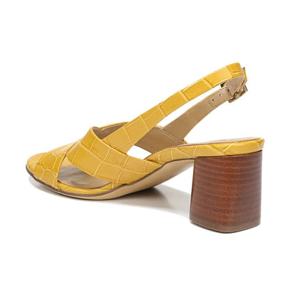 Azalea Block Heel - Yellow Crocco