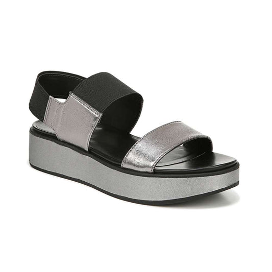 Carys Platform Sandal - Black/Pewter