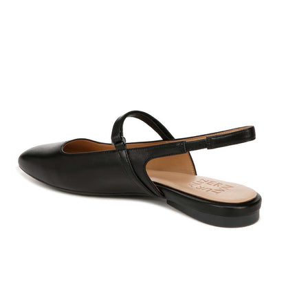 Connie Mary Jane Slingback Flat - Black Leather