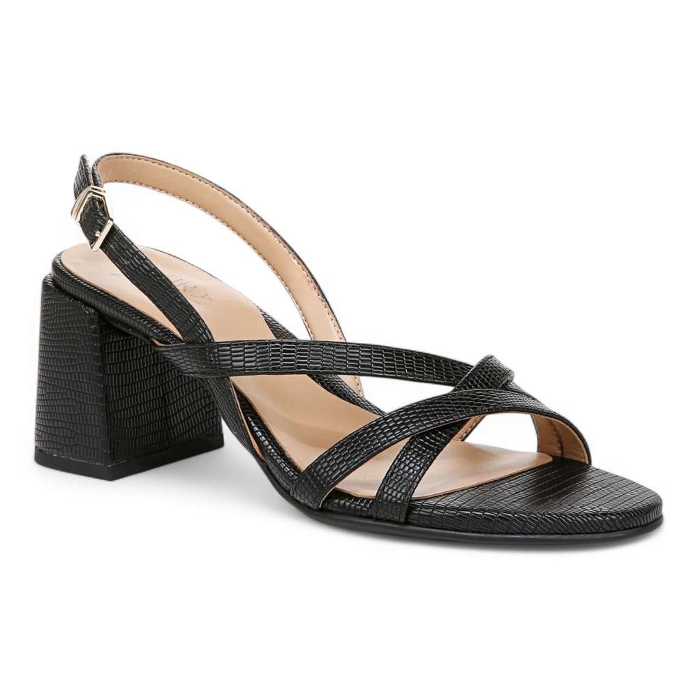 Demi Block Heel Dress Sandal - Black Lizard