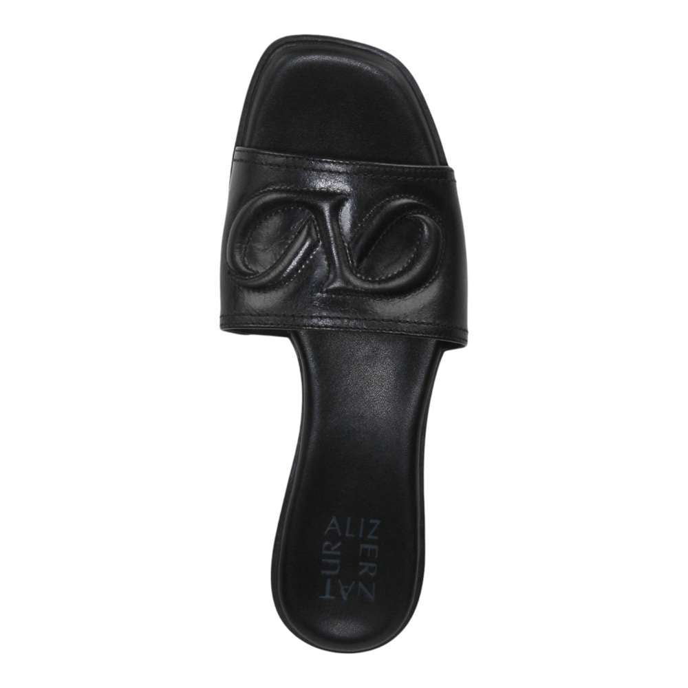 Genevieve Slide - Black Leather