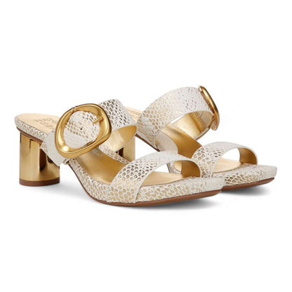 Ida Dress Sandal - White/Gold Snake