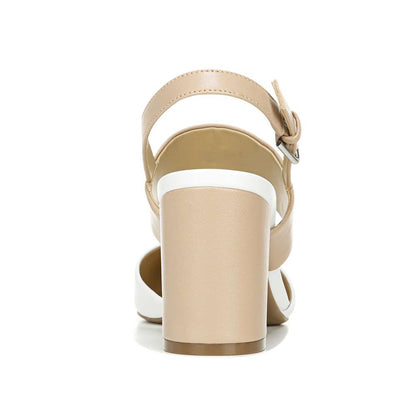 Suzie Block Heel - White/Nude