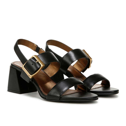 Vicky Dress Heeled Sandal - Black Leather