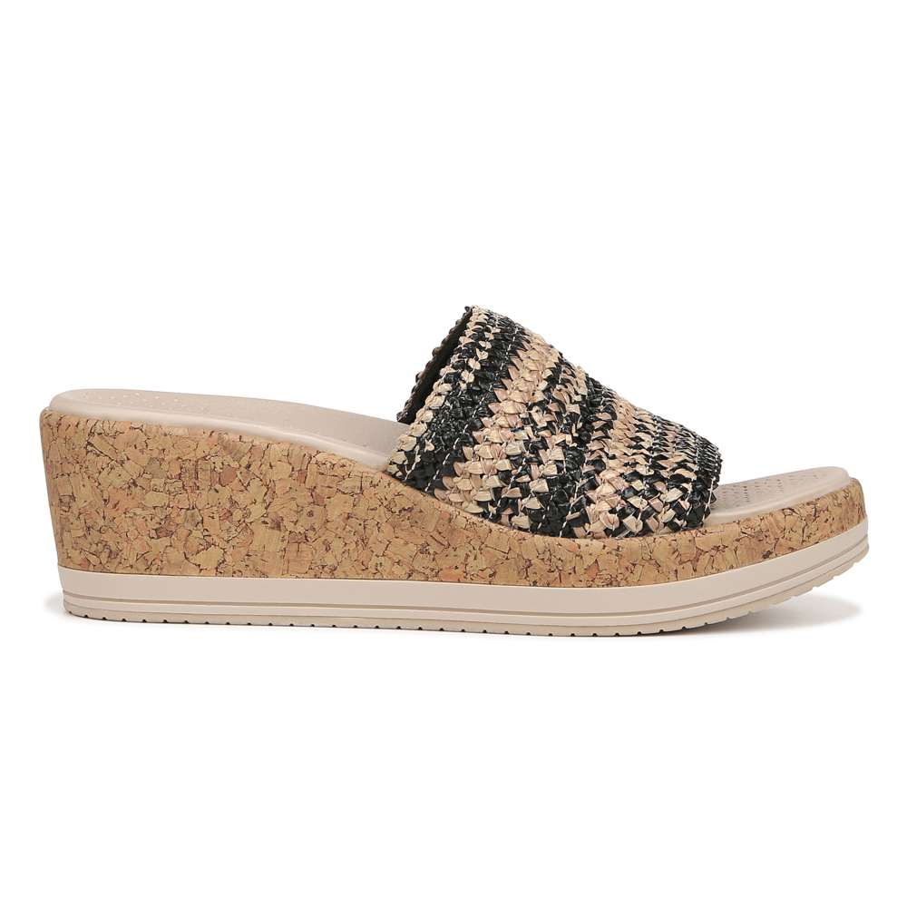 Runaway Slide Wedge Sandal - Black Multi