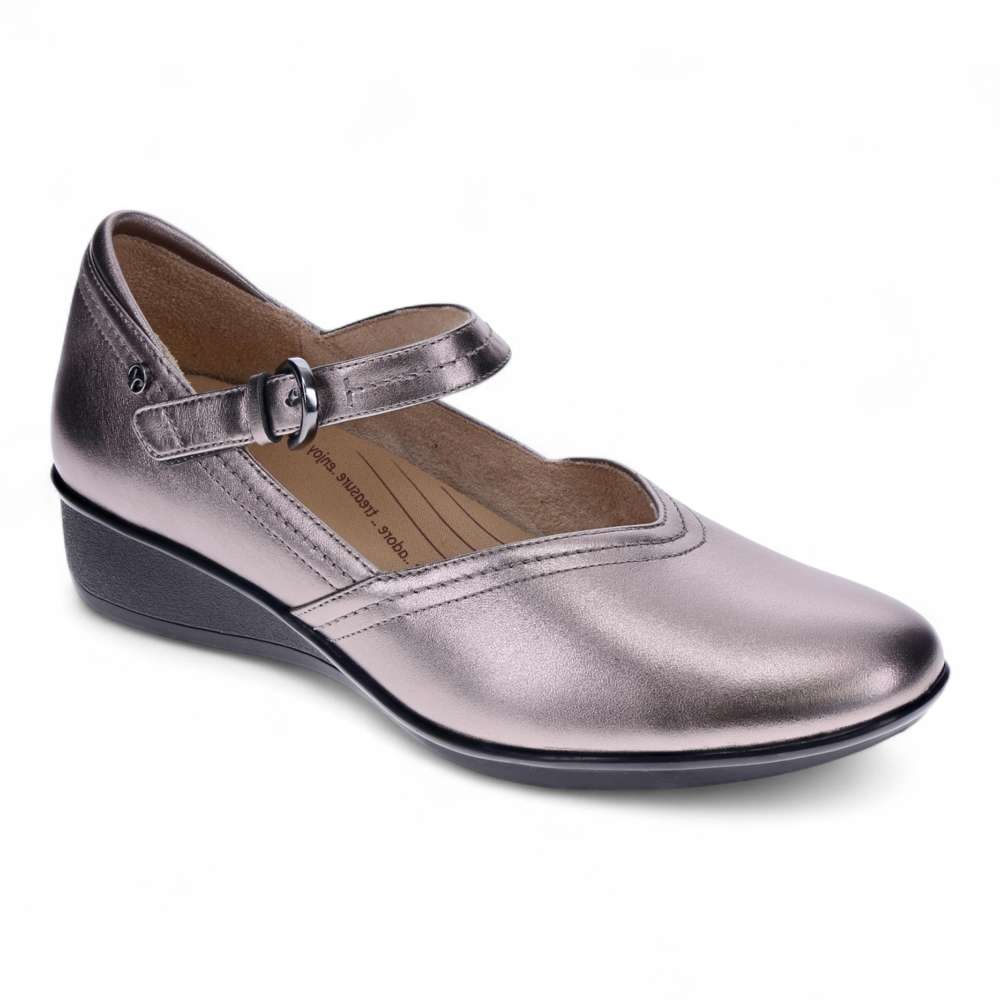 Narita Mary-Jane Flats - Gunmetal