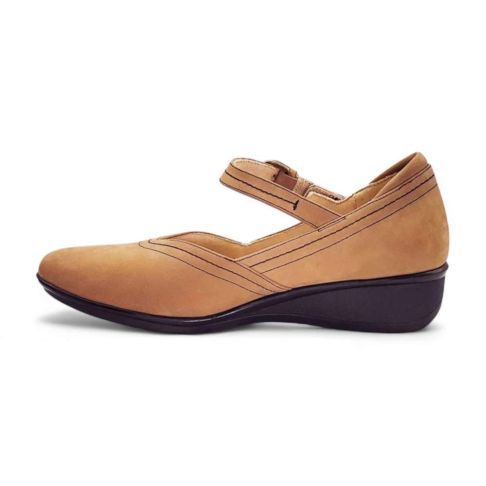 Narita Mary Jane Flats - Toffee Nubuck
