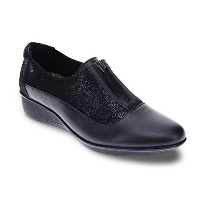Tangier Zip Loafer - Black French/Lizard