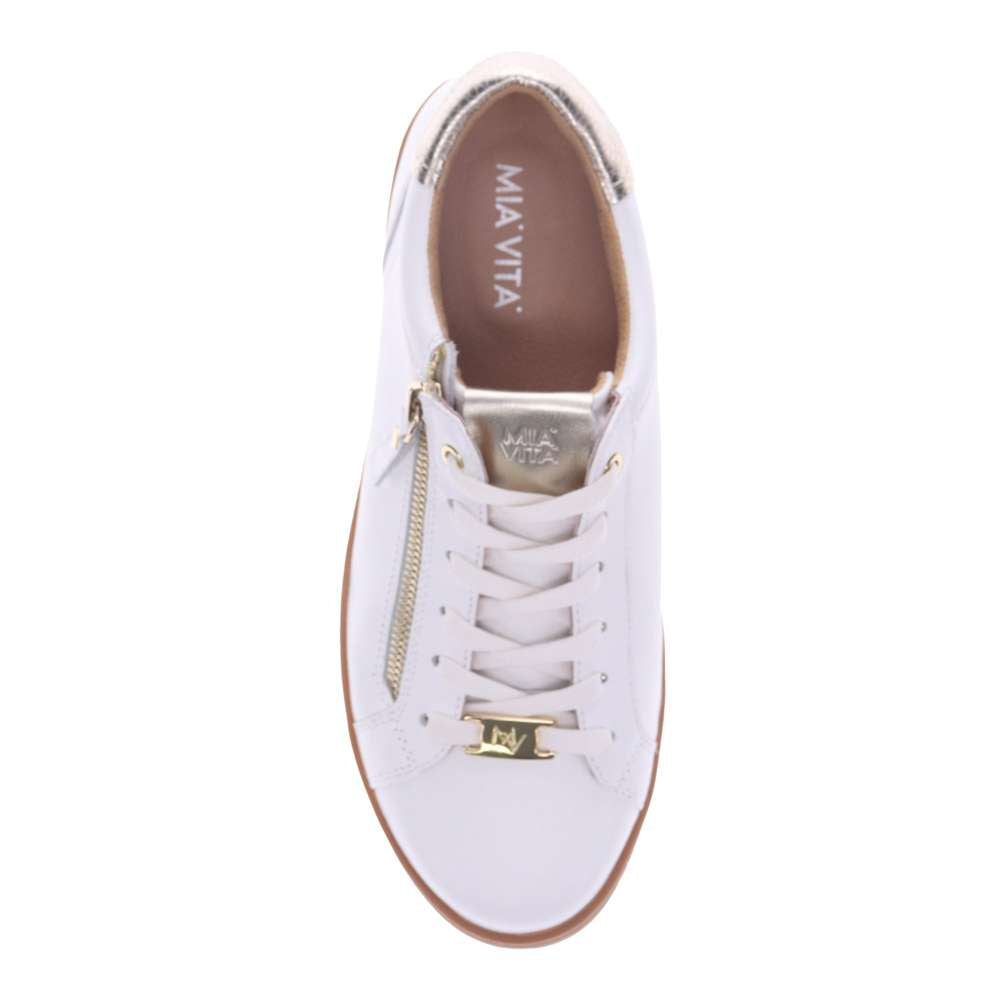 Luna Lace-Up Sneaker - White/Tan