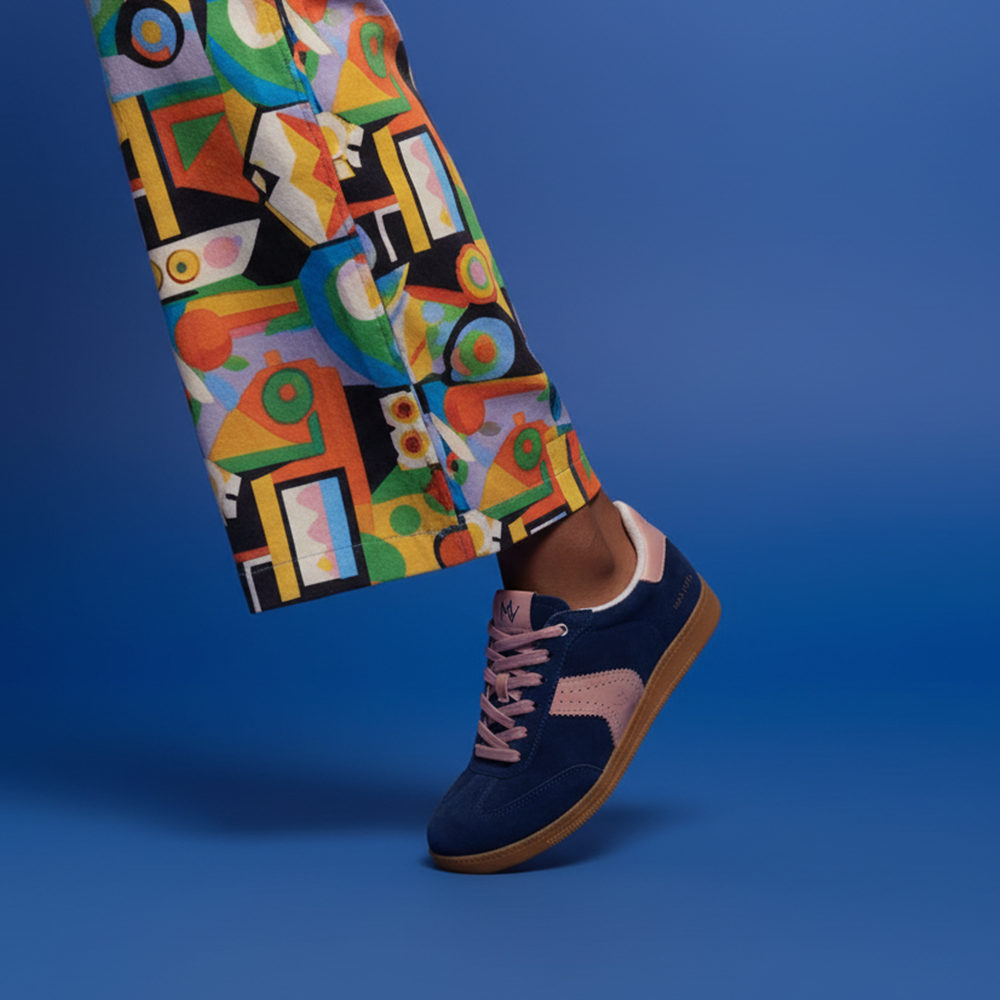 Ramona II Casual Lace-Up Sneaker - Royal Blue/Blush