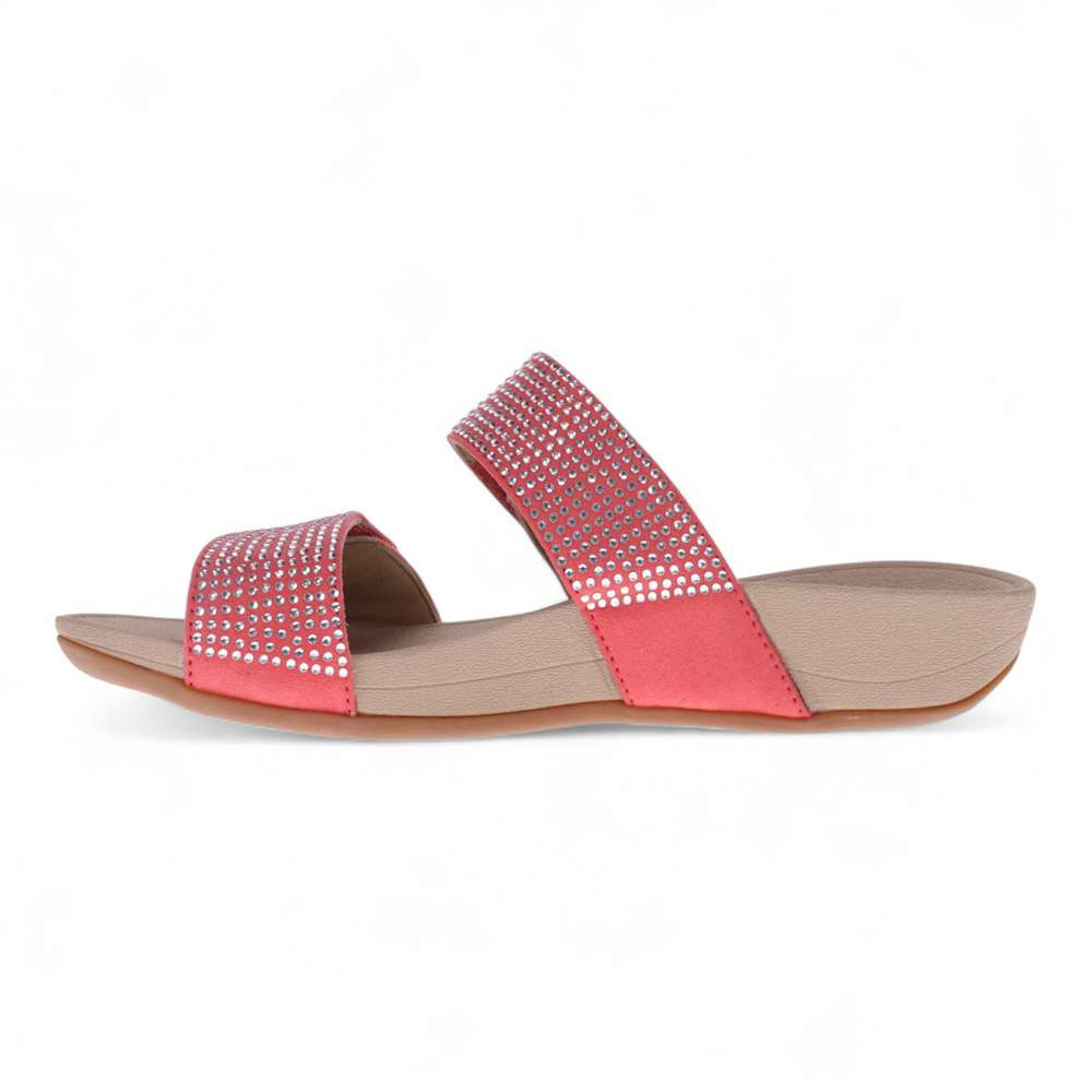 Avoca Slide Sandal - Coral Rhinestone