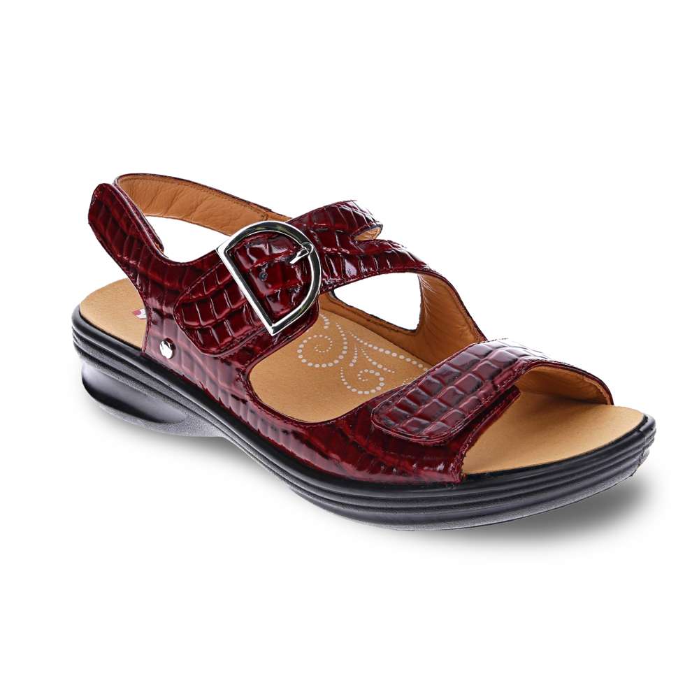 Barcelona Back Strap Sandal - Red Croc