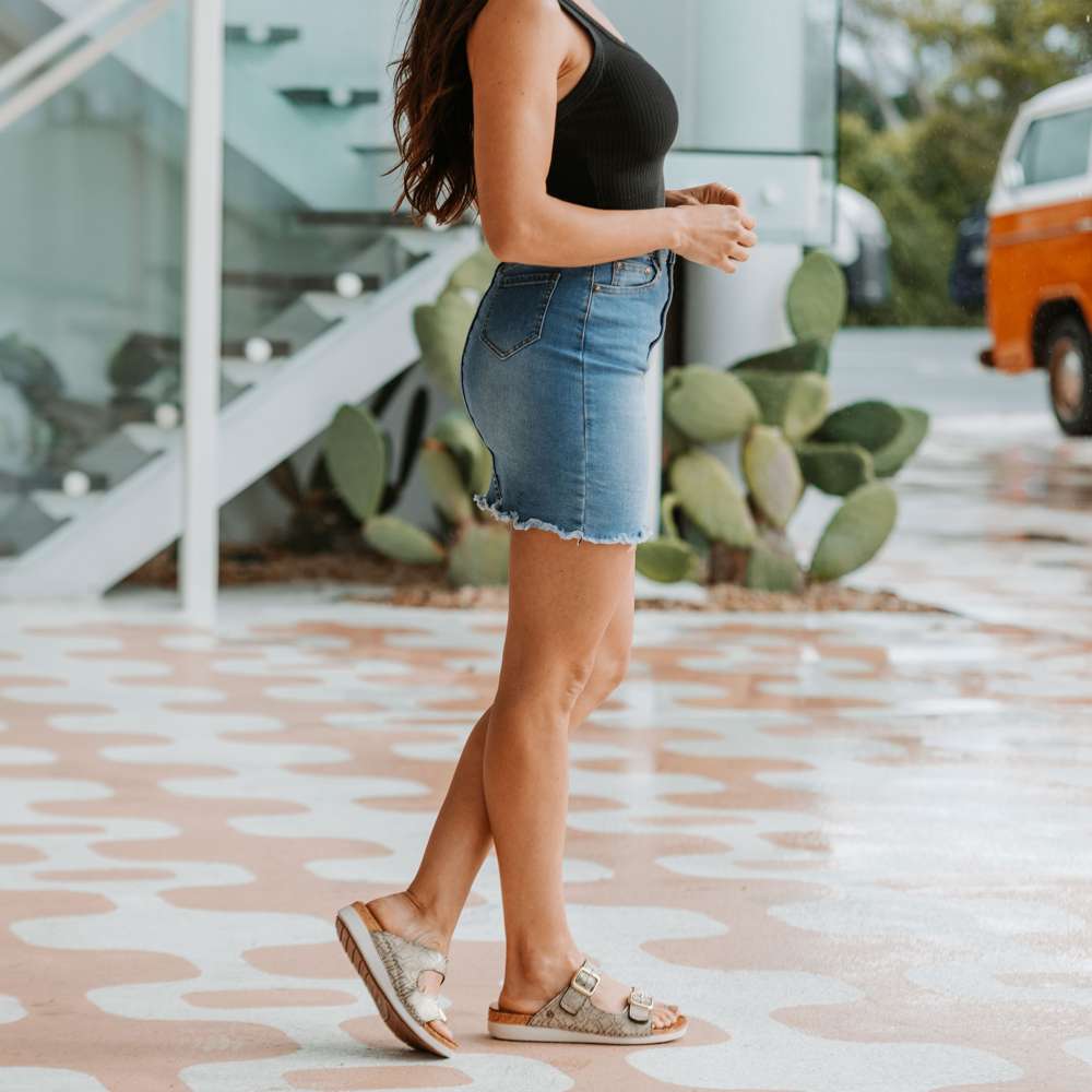 Brighton Slide Sandal - Khaki Diamond