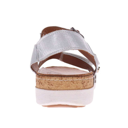 Georgia Back Strap Sandal - White Linen