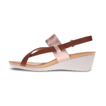 Honolulu Backstrap Wedge - Cognac/Rose