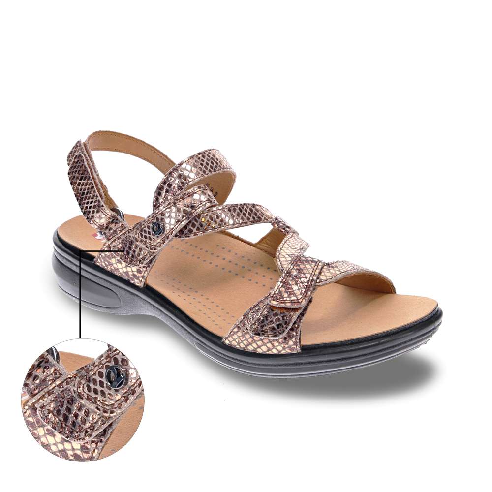 Miami Adjustable Sandal - Bronze Snake