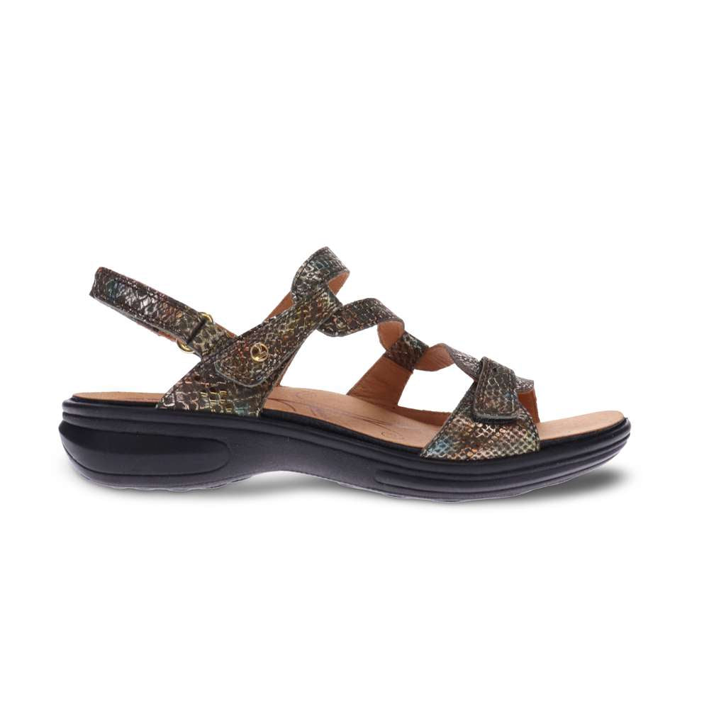 Miami Adjustable Sandal - Peacock Python