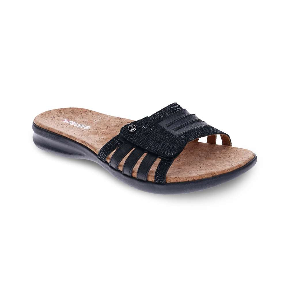 Peru Slide Sandal - Black Lizard