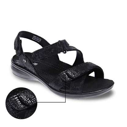 Zanzibar Adjustable Sandal - Black Lizard