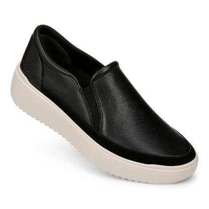Kearny Platform Slip-On Sneaker - Black Leather
