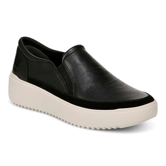 Kearny Platform Slip-On Sneaker - Black Leather