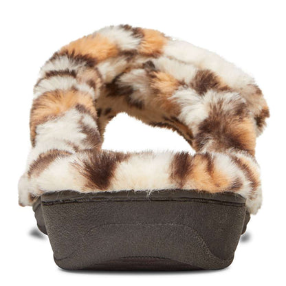 Relax Plush Slipper - Cream Leopard