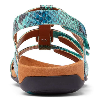 Amber Adjustable Sandal - Teal Snake