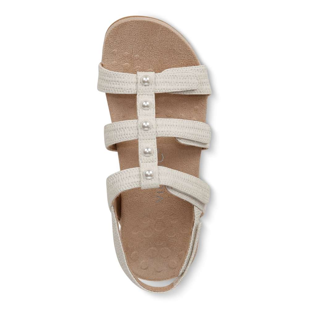 Amber Pearl Adjustable Sandal - Cream
