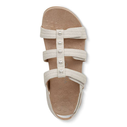 Amber Pearl Adjustable Sandal - Cream