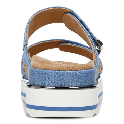 Brandie Flatform Slide Sandal - Vallarta Blue Linen