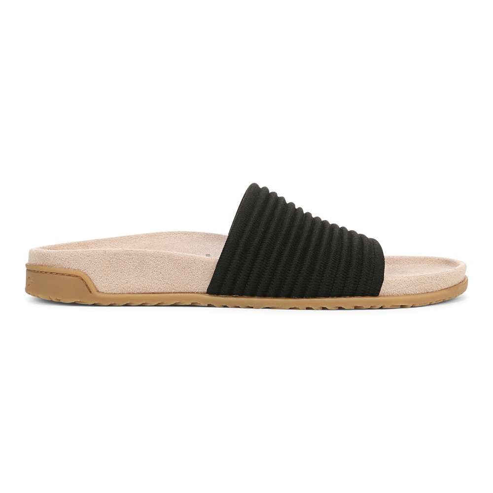 Evie Knit Slide Sandal - Black