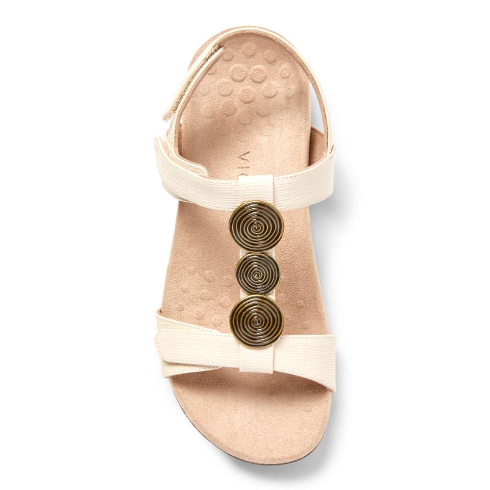Farra Adjustable Sandal - Cream Woven