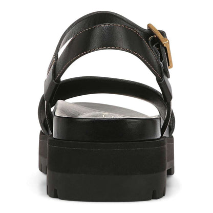 Jamie Flatform Lug Sandal - Black Leather