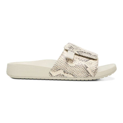 Keira Slide Sandal - Cream Snake