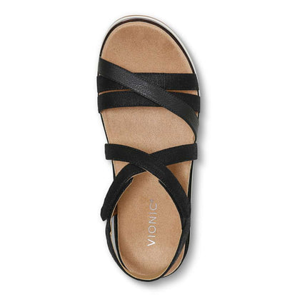 Kellyn Flatform Sandal - Black Linen