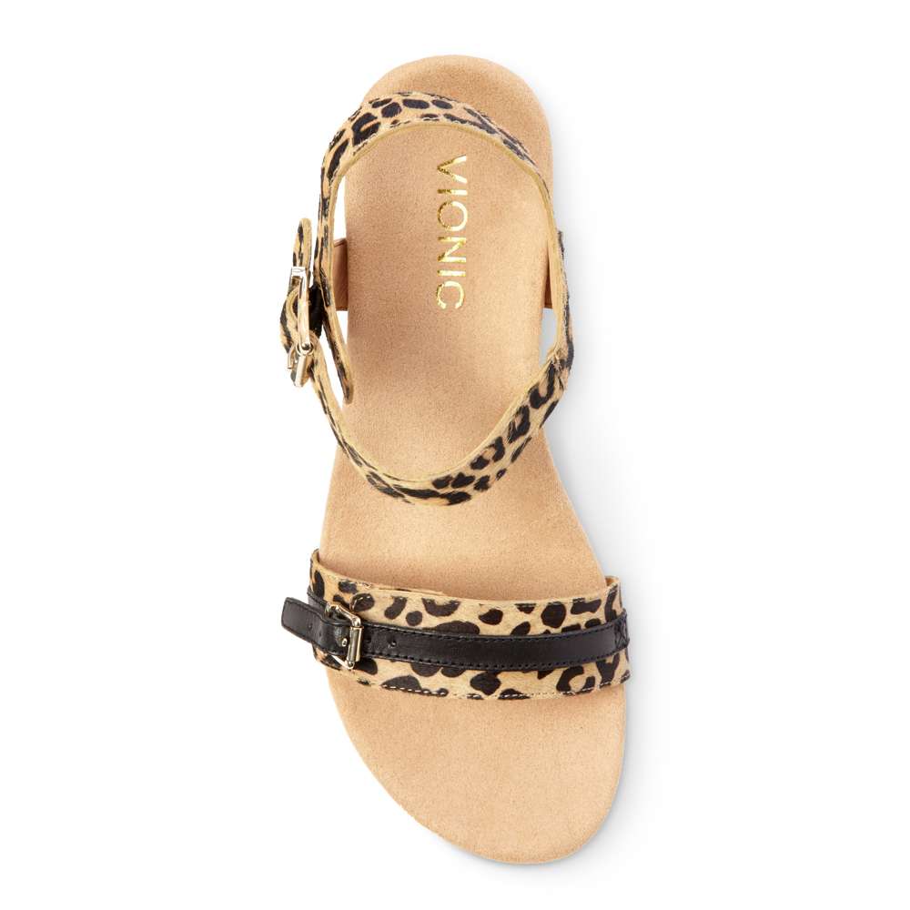 Laurie Wedge Sandal - Tan Leopard